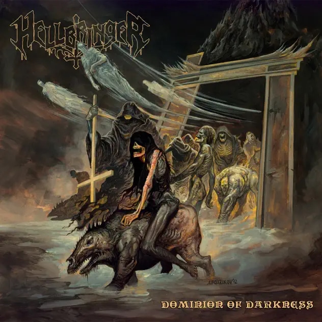 Cover art for Dominion of Darkness by Hellbringer. Record: Infidel Studios. Producer, Harris Johns